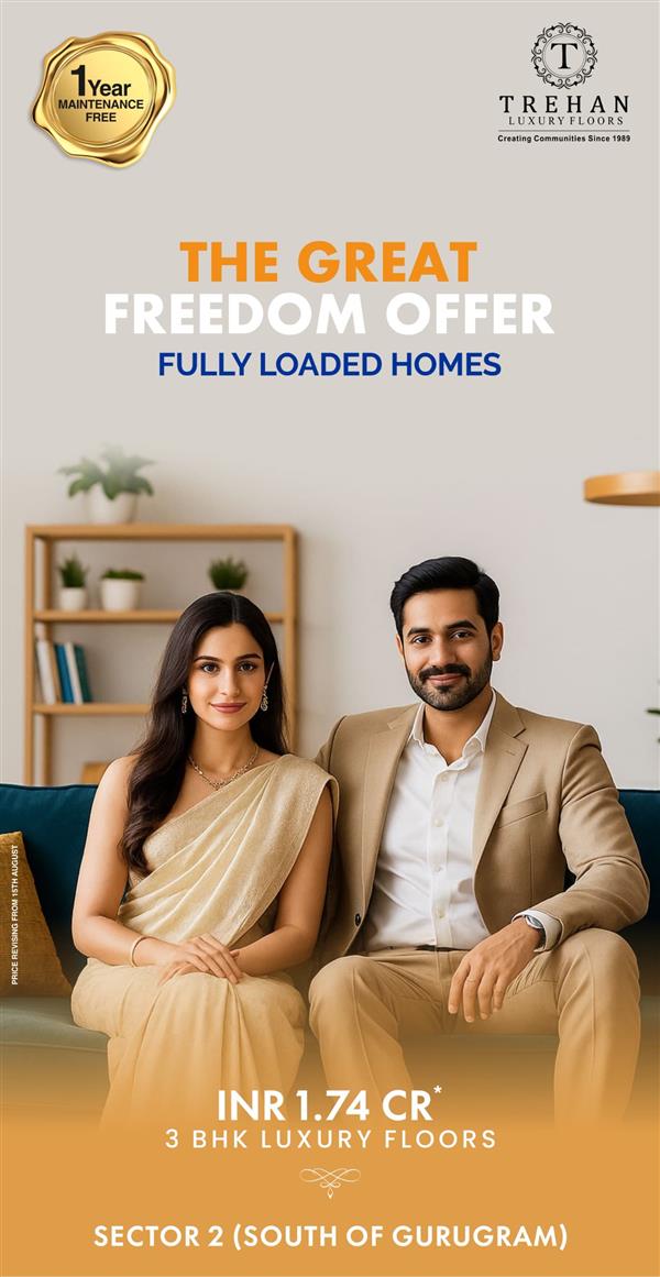 The Great Freedom Offer: 3BHK Trehan luxury floors Sohna , South of Gurugram by Trehan
